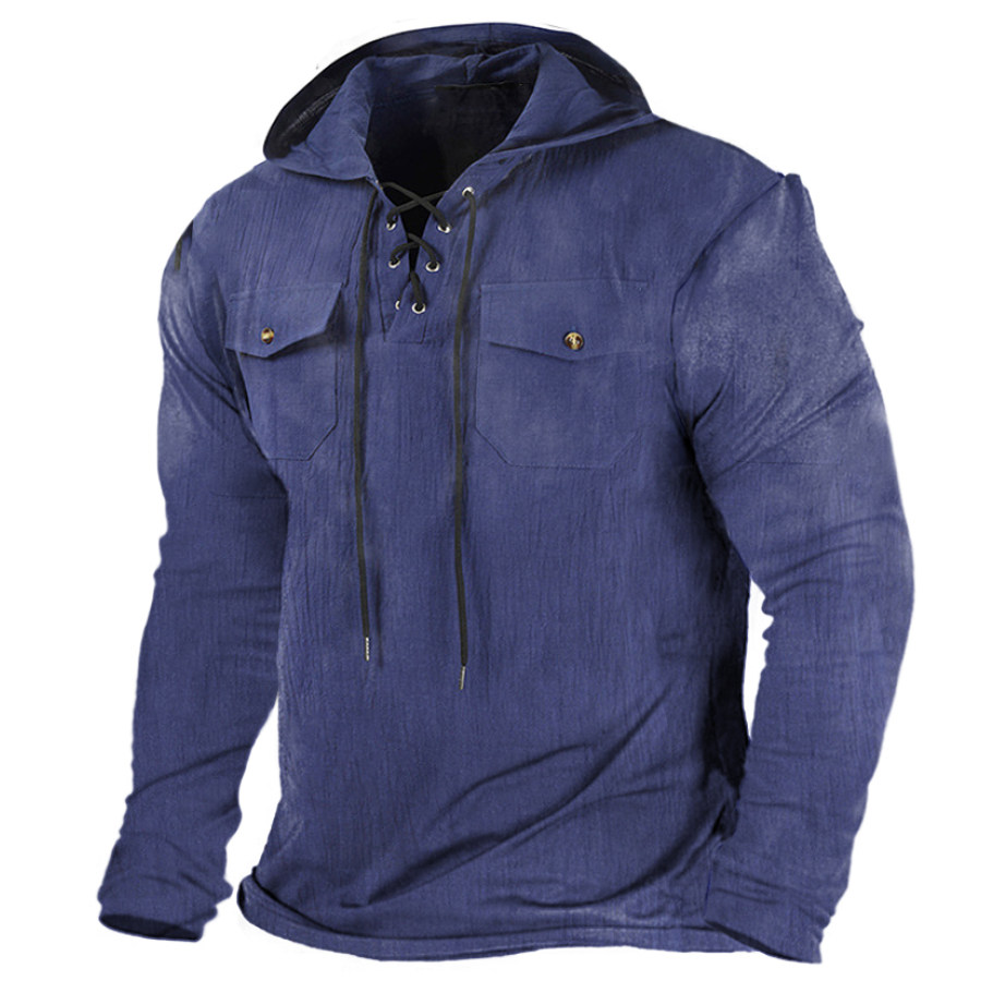 

Men's Outdoor Casual Multi-pocket Hooded Long Sleeve Shirt
