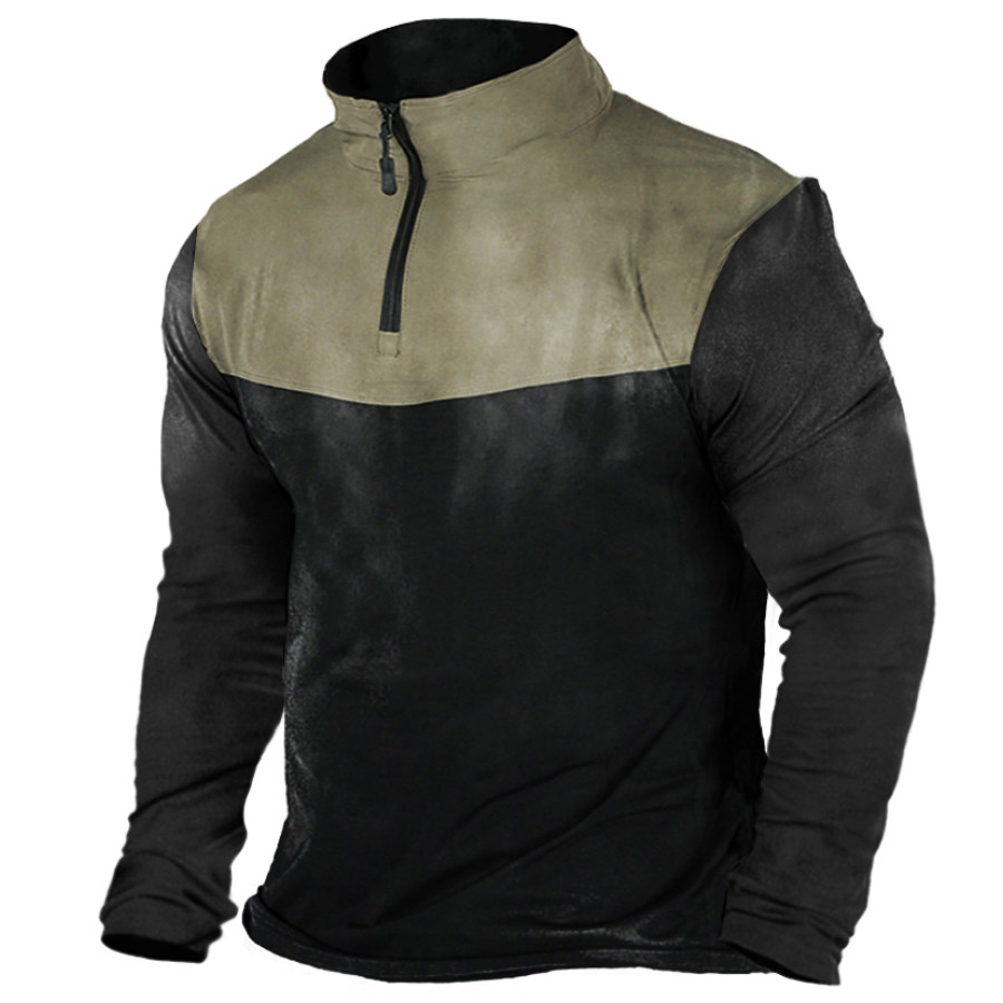 

Men's Outdoor Casual Zip Neck Long Sleeve Shirt