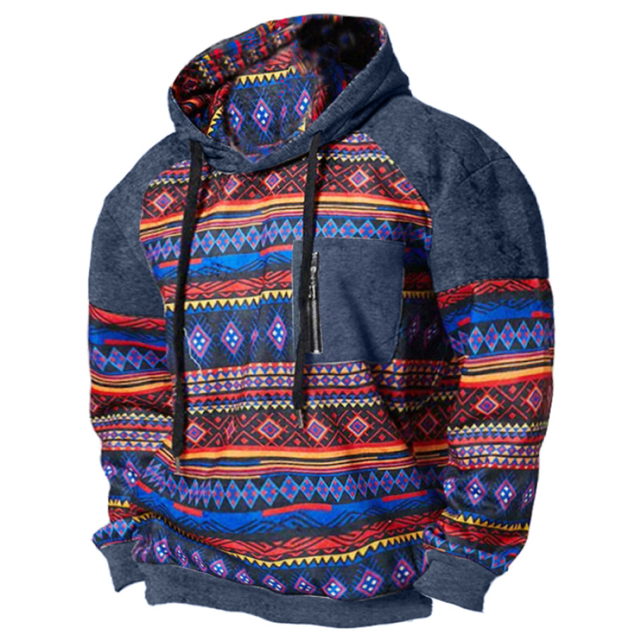 

Men's Ethnic Totem Zip Pocket Hoodie