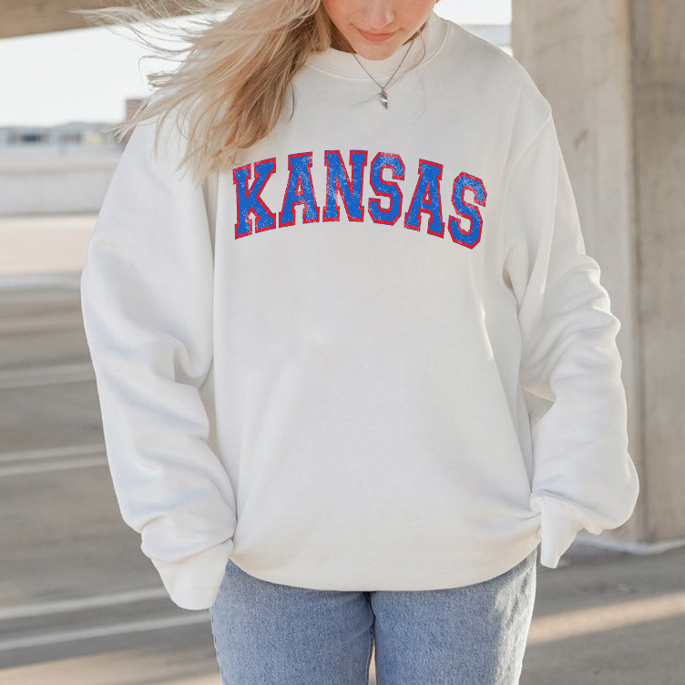 Women's Kansas Print Crewneck Chic Sweatshirt