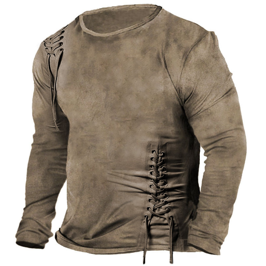 

Men's Outdoor Tactical Lace-Up Long Sleeve T-Shirt