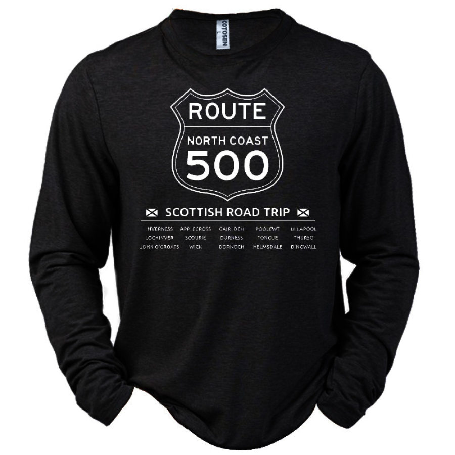 

North Coast 500 Men's Road Trip Route 66 Cotton T-Shirt