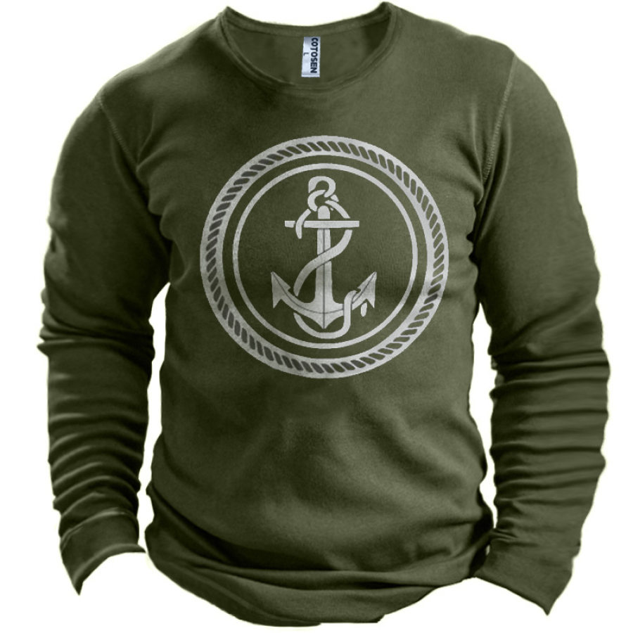 

Men's Anchor Graphic Print Cotton T-Shirt