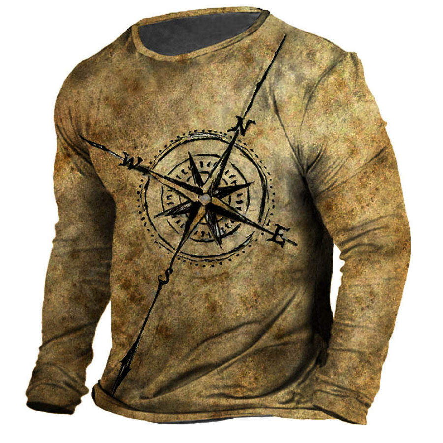 

Men's Vintage Compass Long Sleeve T-Shirt