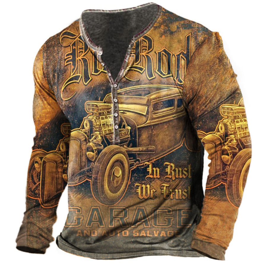 

Men' Metal Car Henley Long Sleeve Training Shirt