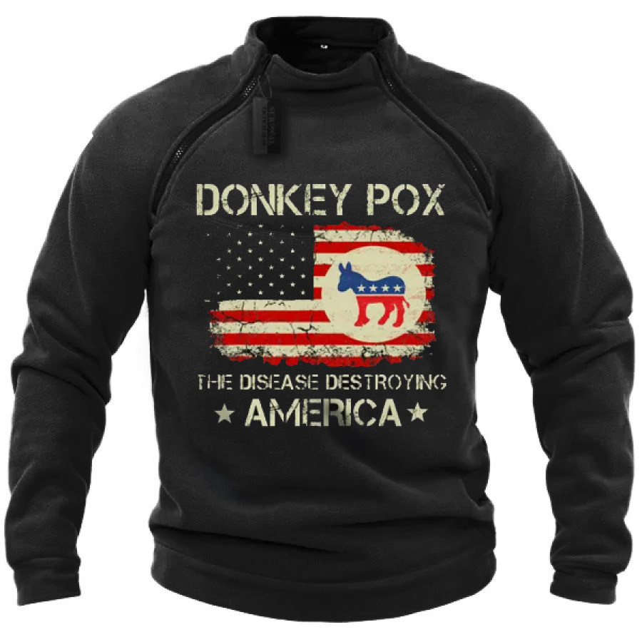 

Donkey Pox The Disease Destroying America Men's Tactical Sweatshirt