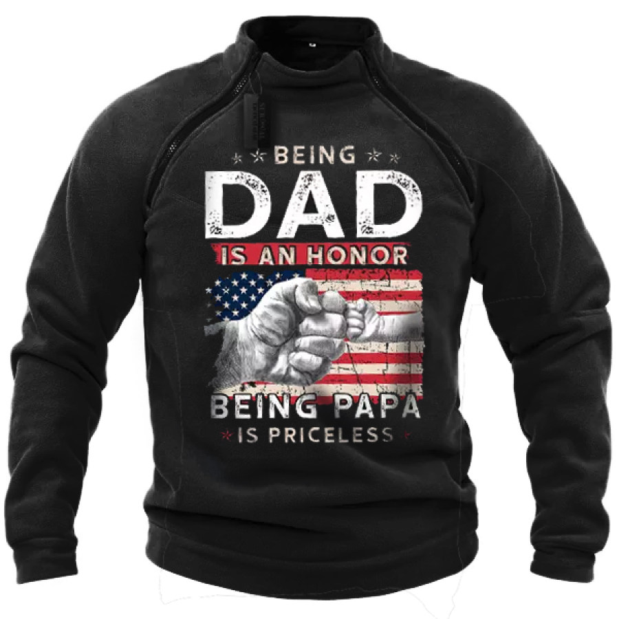 

Men's American Flag An Honor Being Papa Men's Tactical Sweatshirt