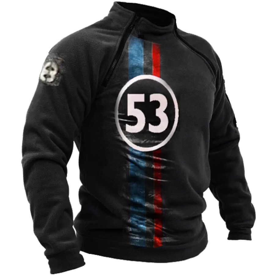 

Mens Vintage Racing Stripes Retro Men's Tactical Sweatshirt