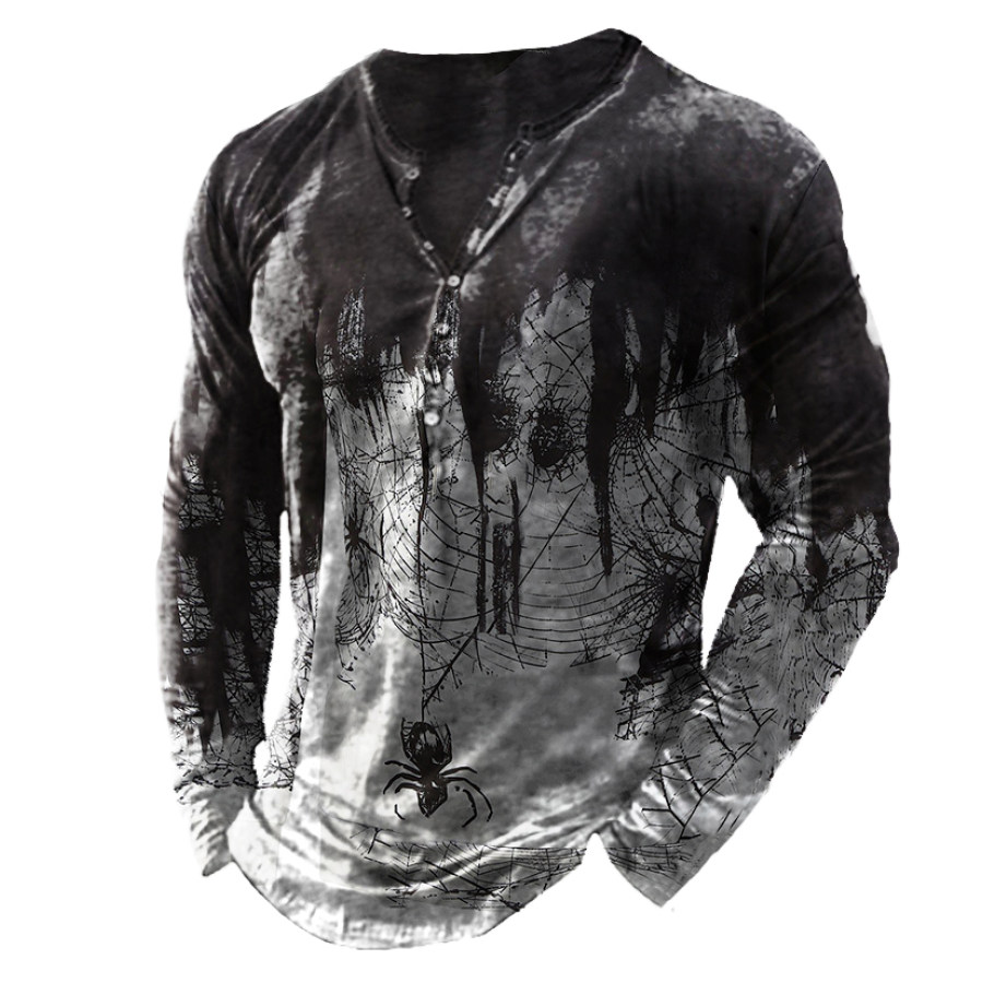 

Men's Outdoor Halloween Print Long Sleeve Shirt