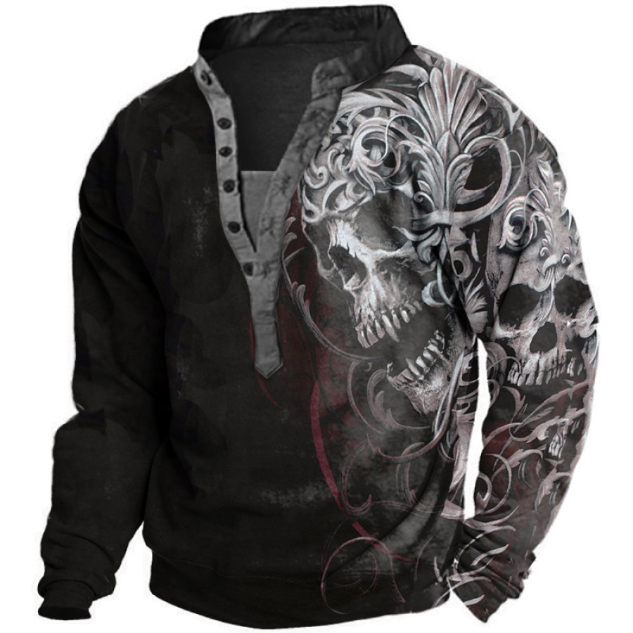 

Men's Outdoor Halloween Skull Print Sweatshirt