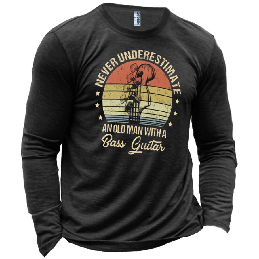 

Men's Guitar Rock Graphic Print Cotton T-Shirt