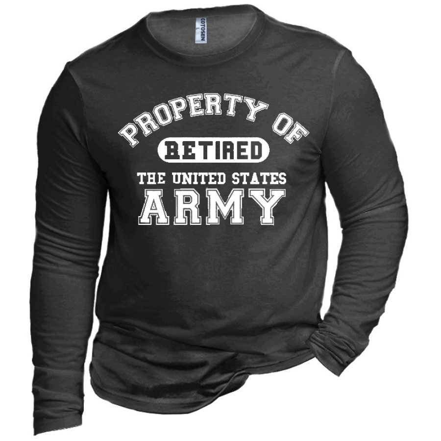 

Men's Military Letter Print Cotton T-Shirt