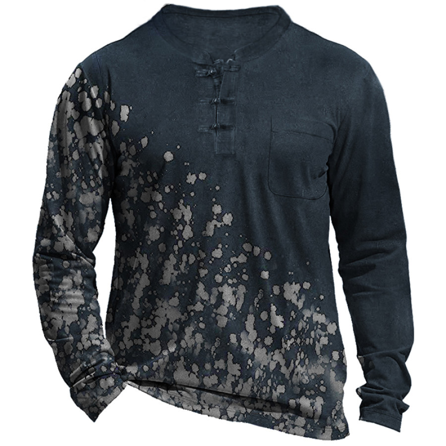 

Men's Vintage Washed Disc Buckle Print T-Shirt