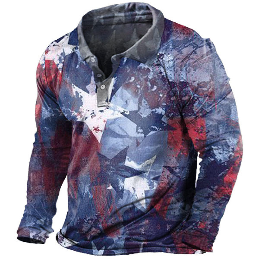 

Men' American Flag Long Sleeve Training Shirt