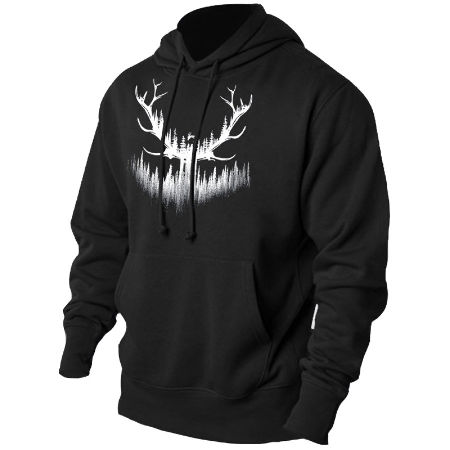 

Men's Outdoor Elk Forest Print Hoodie