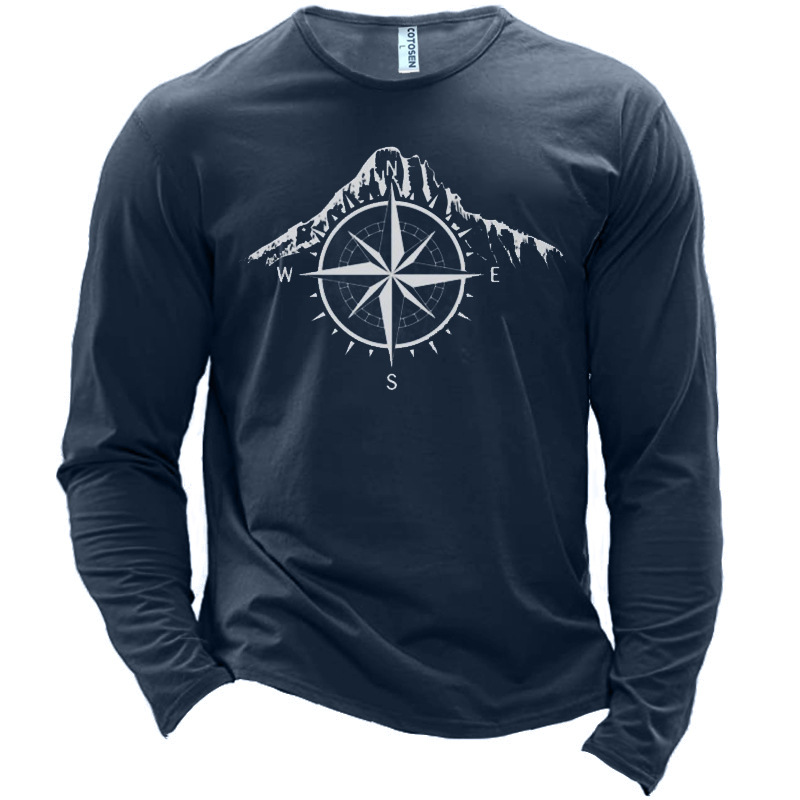 Men's Outdoor Compass Hiking Chic Cotton T-shirt