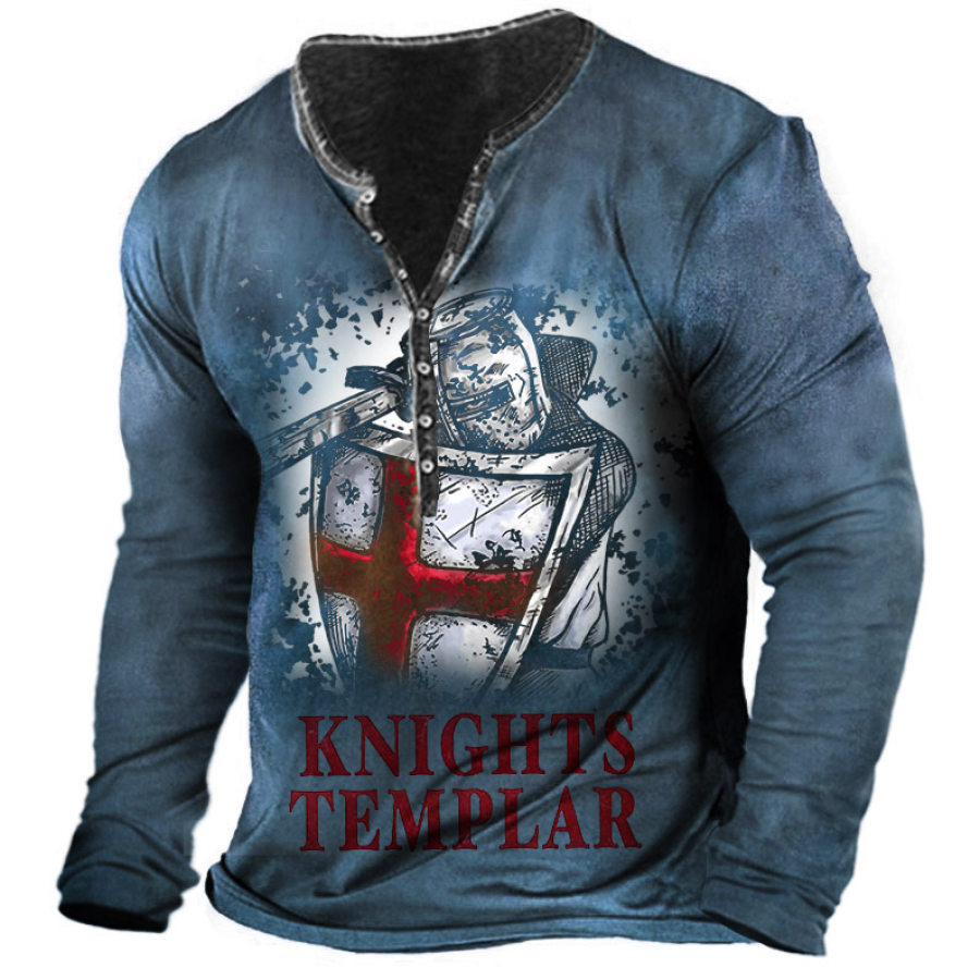 

Men's Outdoor Knights Templar Henley Long Sleeve T-Shirt