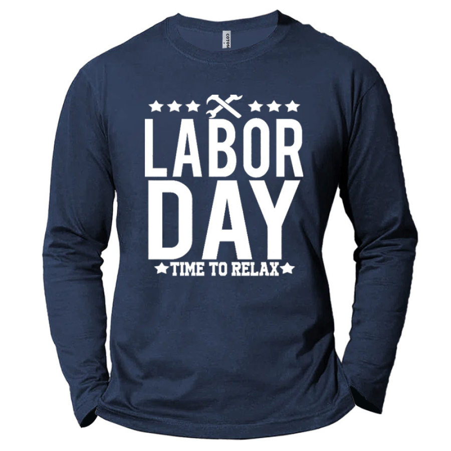 

Men's Labor Day Time To Relax Cotton Long Sleeve T-Shirt