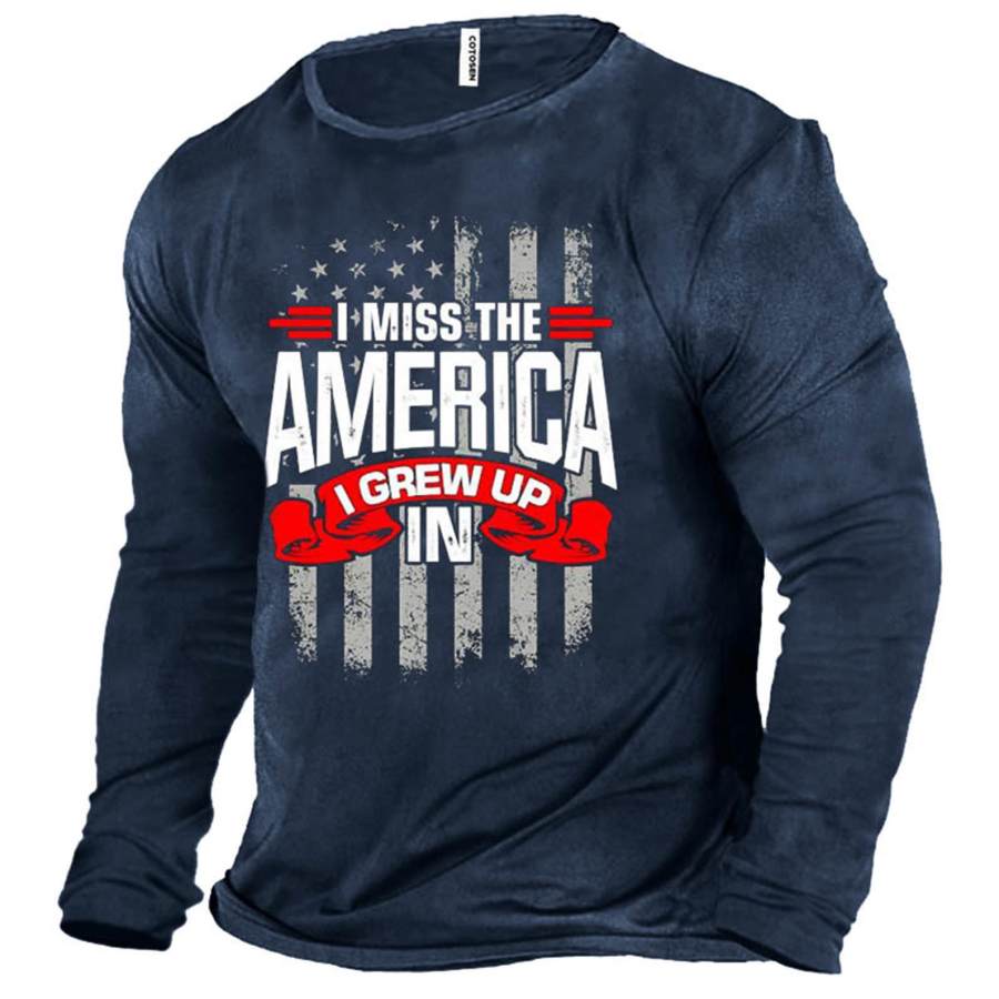 

Men's I Miss The America I Grew Up In Cotton Long Sleeve T-Shirt