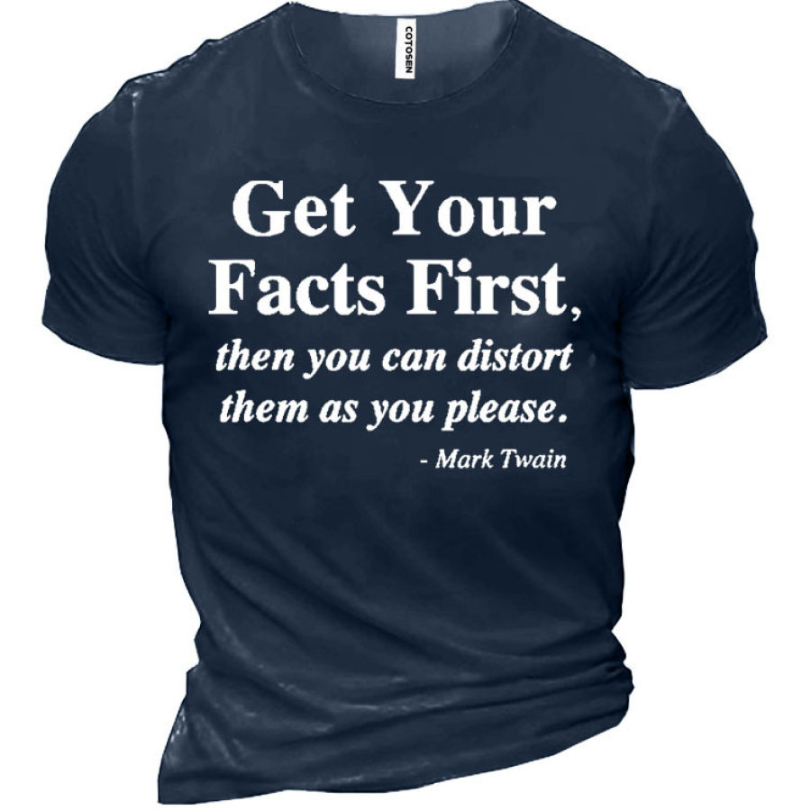 

Facts First Funny Men's Cotton T-Shirt