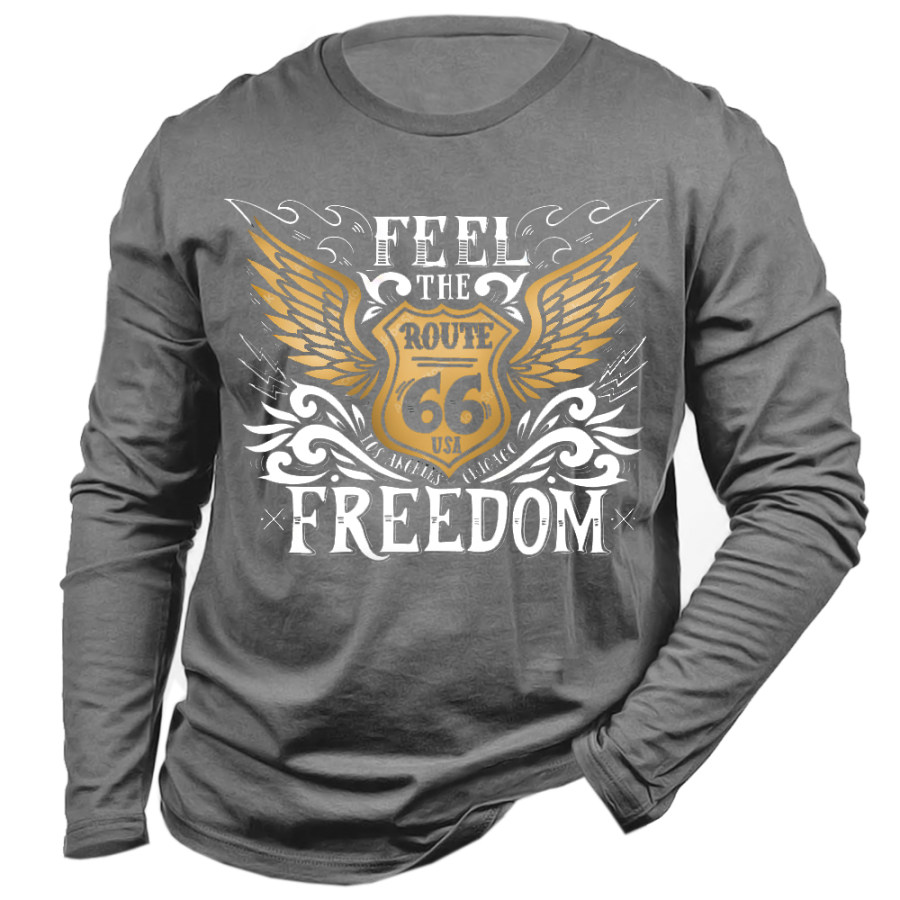 

Men's America Route 66 Print Long Sleeve T-Shirt