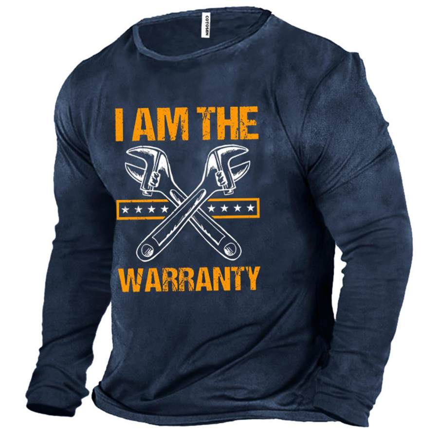 

Men's I Am The Warranty Cotton Long Sleeve T-Shirt