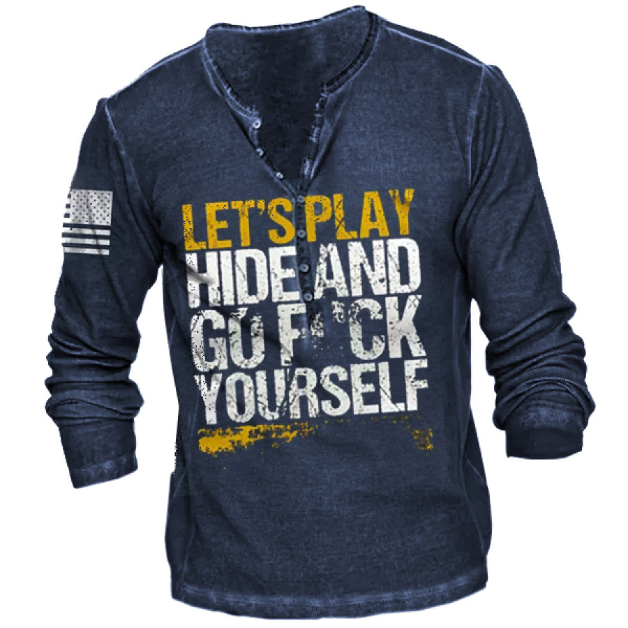 

Let's Play Hidy Men's Tactical Henley T-Shirt