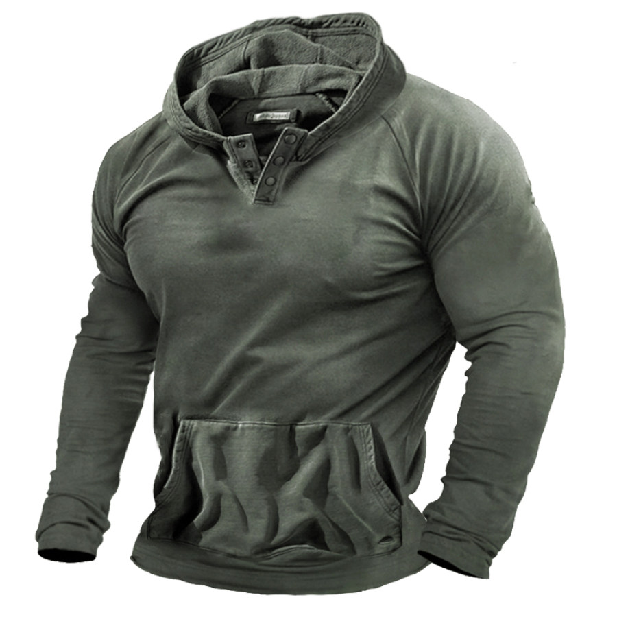 

Men's Outdoor Casual Hoodie Henley Shirt