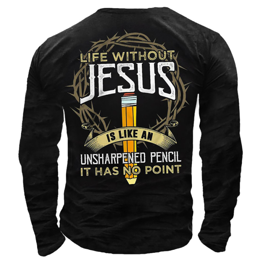 

Mens Jesus Cotton Letters T-Shirt