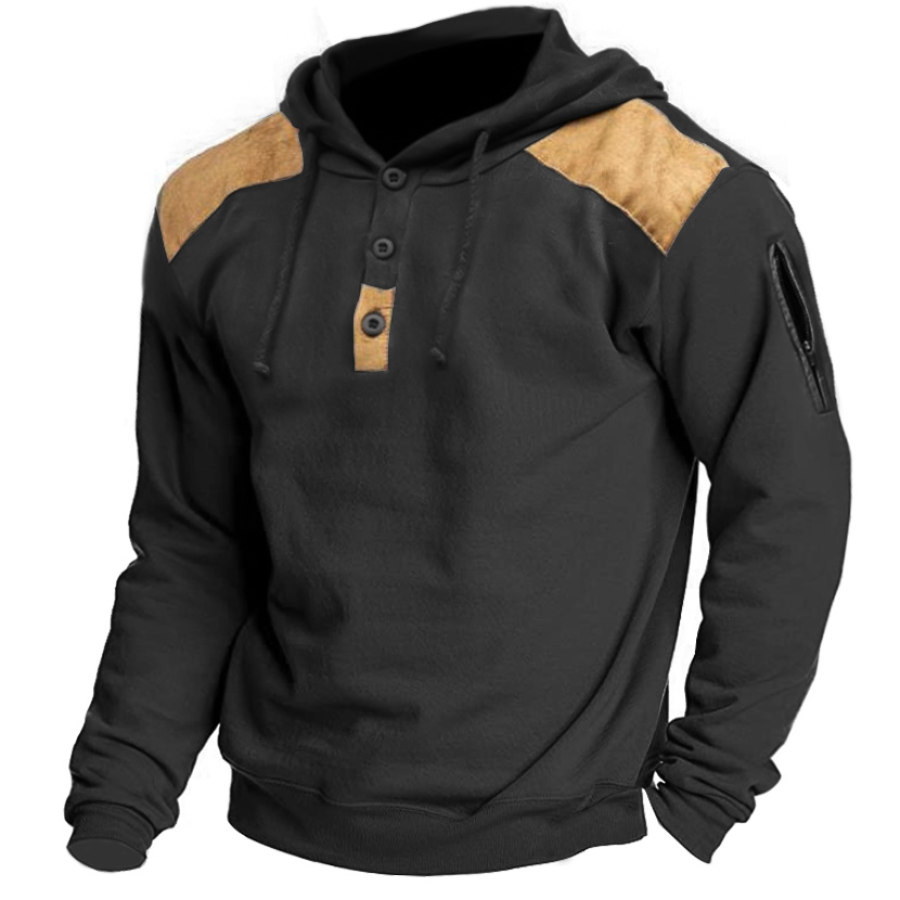 

Men's Outdoor Patchwork Zip Hoodie