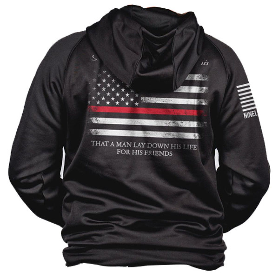 

Men's Outdoor 1776 American Flag Print Sports Hoodie