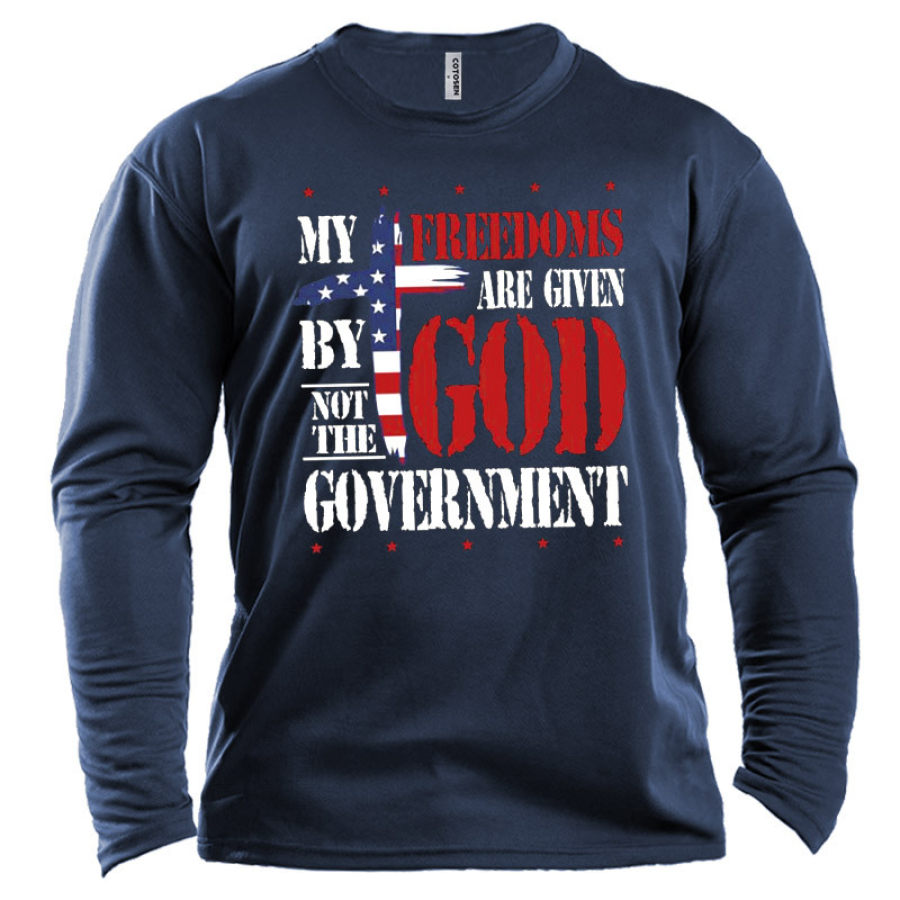 

My Freedoms Are Given By God Men's Printed Cotton T-Shirt