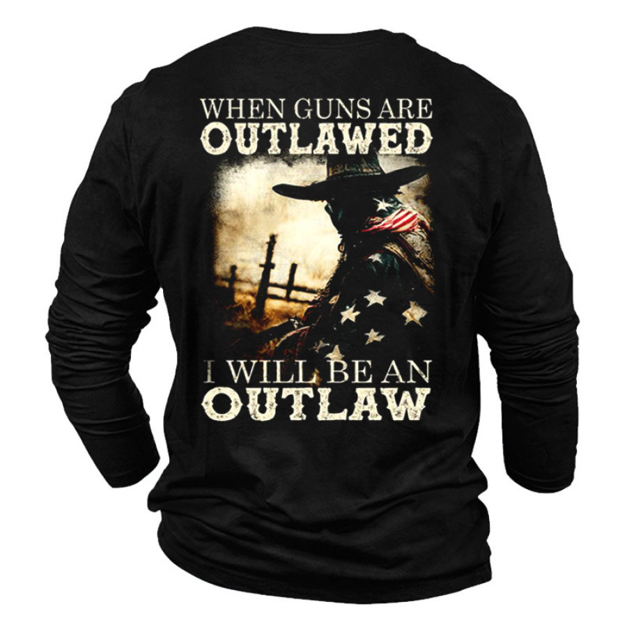 

When Guns Are Outlawed Men's Printed Cotton T-Shirt