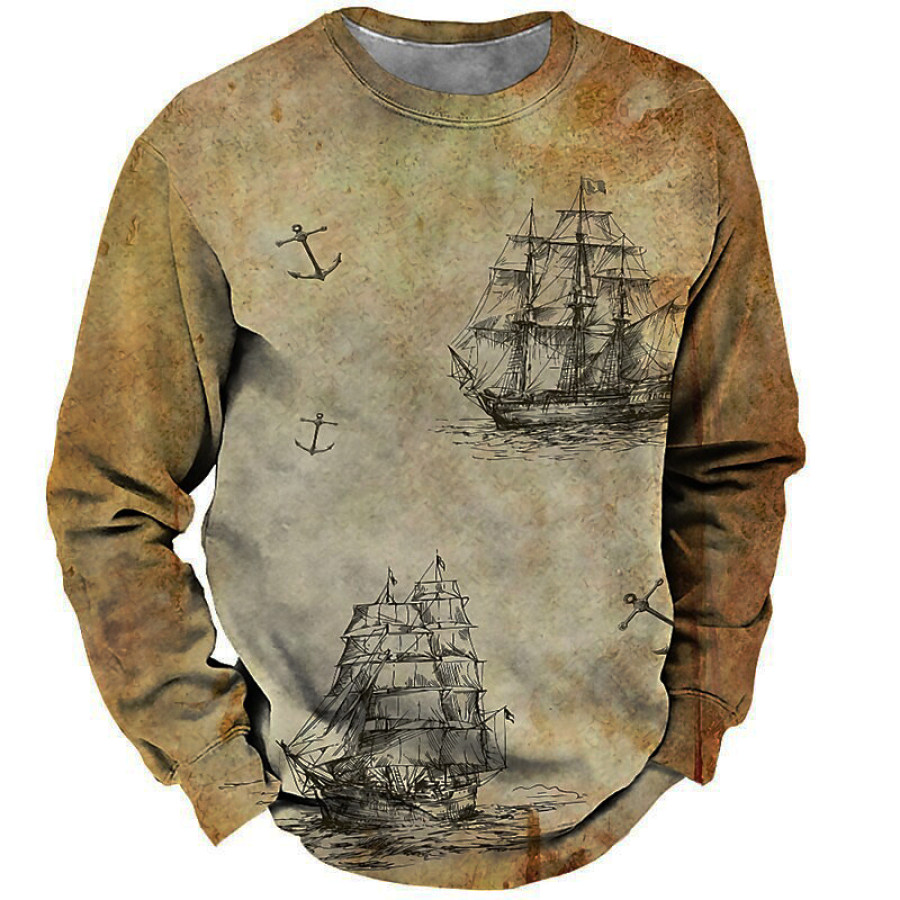

Men's Anchor Nautical Travel Graphic Print Sweatshirt