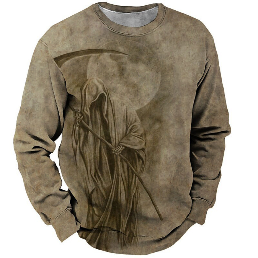 

Men's Skull Moon Print Sweatshirt