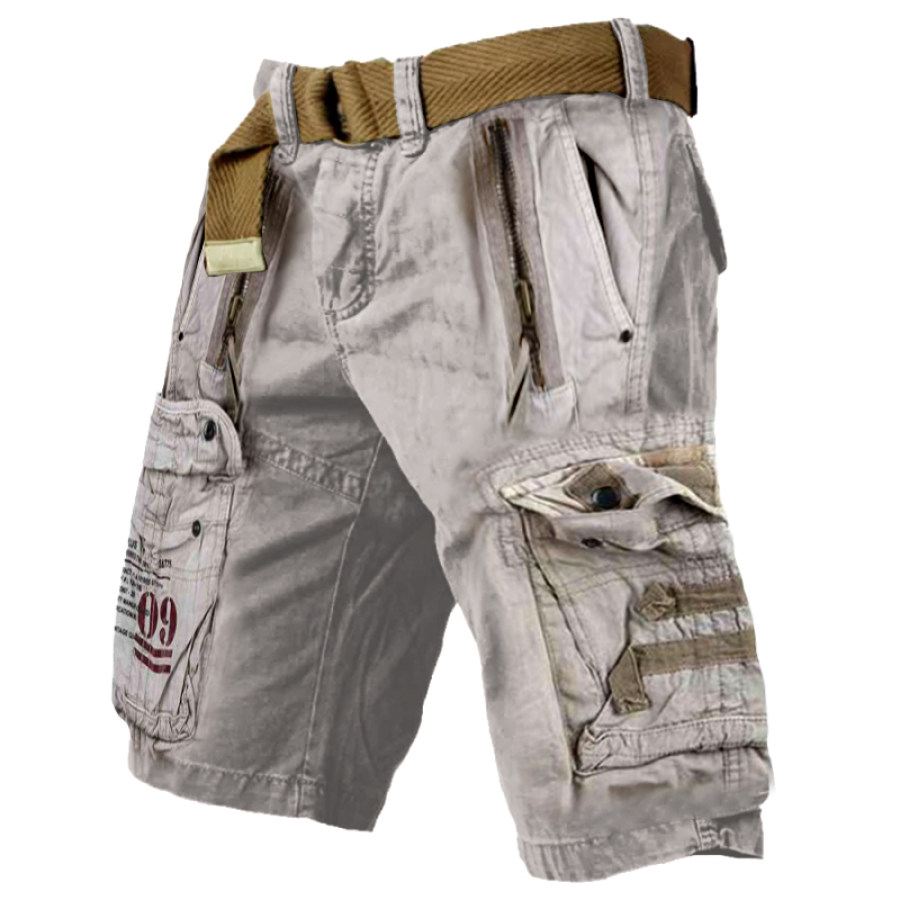 

Men's Outdoor Vintage Washed Cotton Washed Multi-pocket Tactical Shorts
