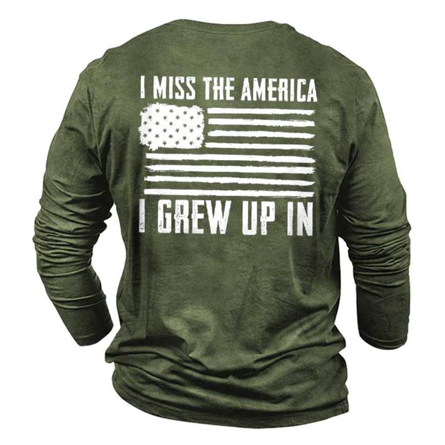 

Men's I Miss The America I Grew Up In Cotton Long Sleeve T-Shirt