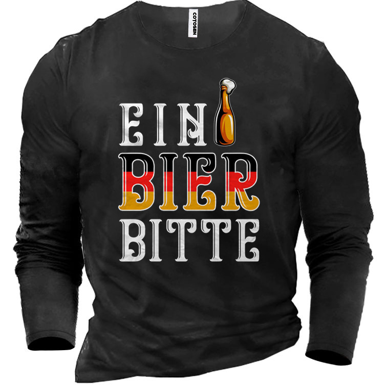 Men's German Beer Cotton Chic Long Sleeve T-shirt