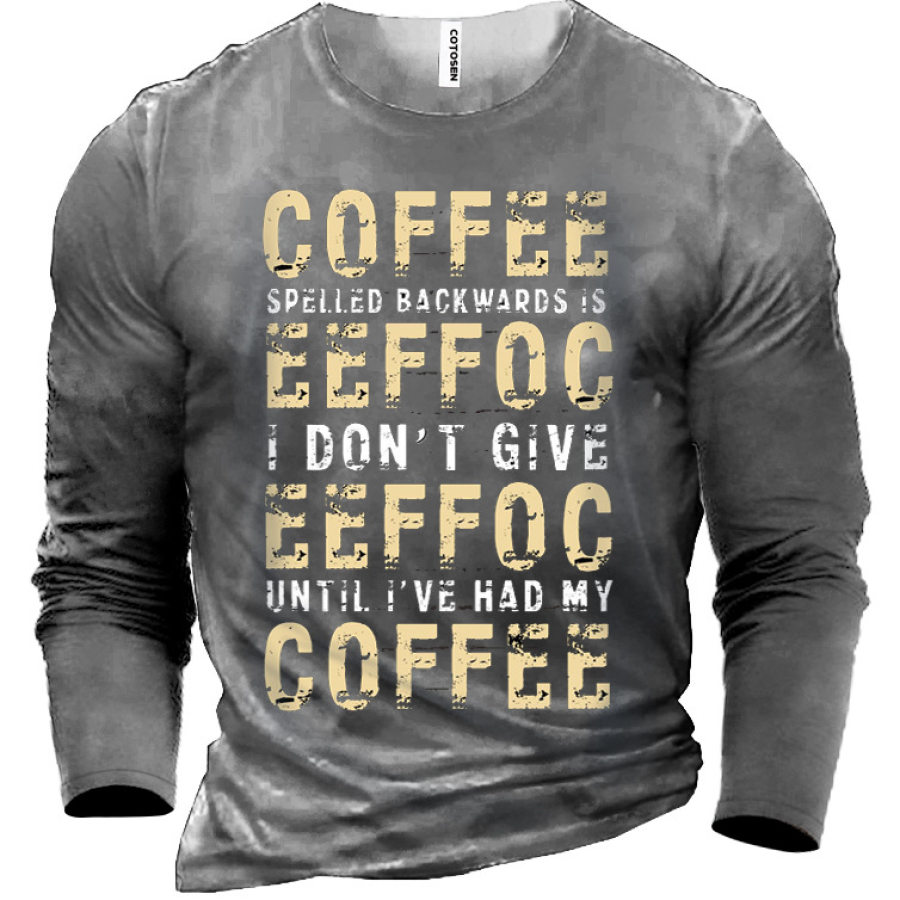 

Coffee Spelled Backwrds Is Eeffoc Funny Men Cotton Tee