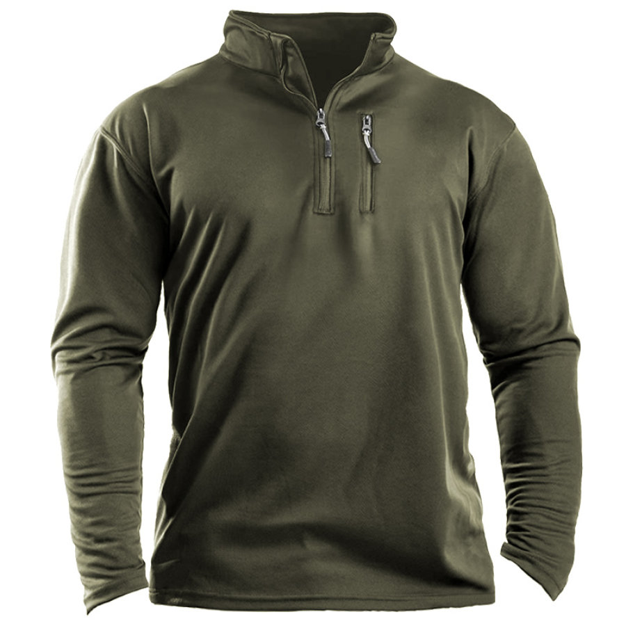 

Men's Outdoor Training Long Sleeve Half-Zip Tactical T-Shirt