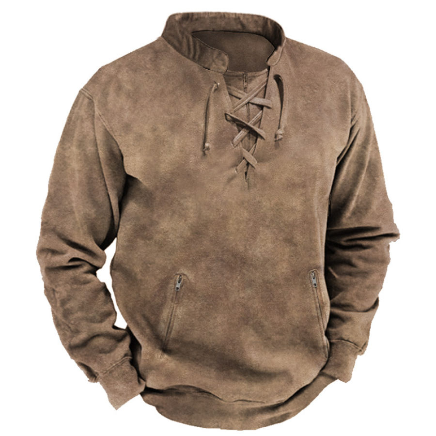 

Men's Vintage Outdoor Training Lace-Up Tactical Sweatshirt