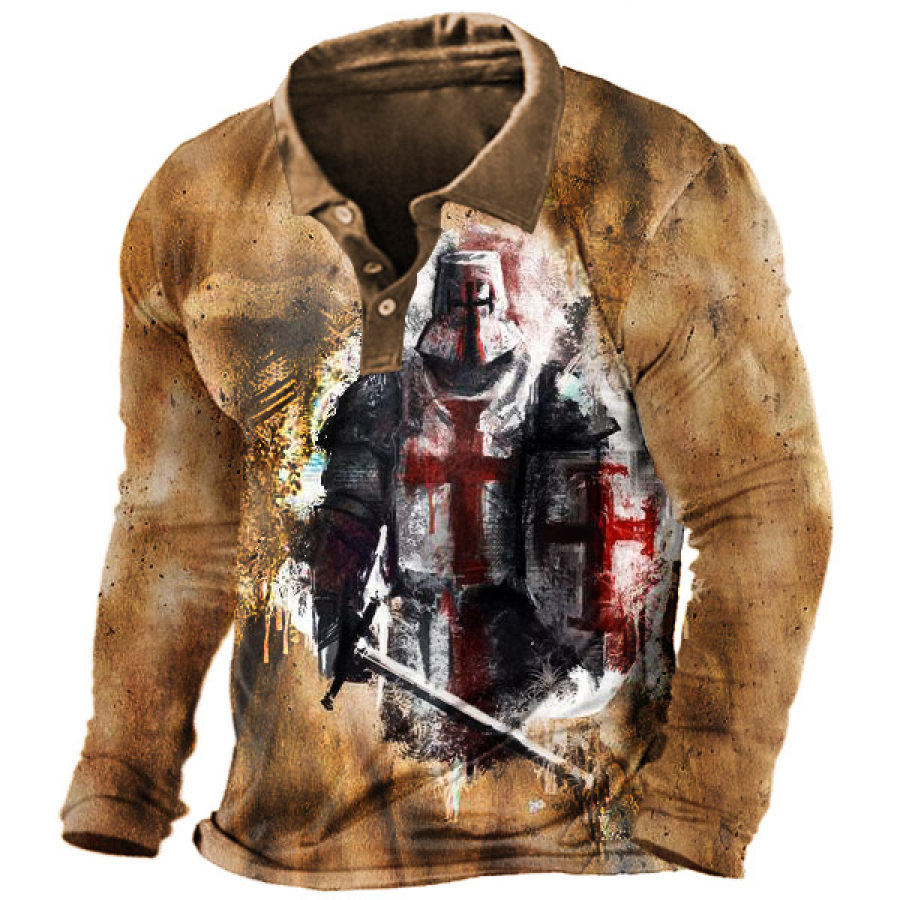 

Men's Vintage Templar Polo Long Sleeve T-Shirt
