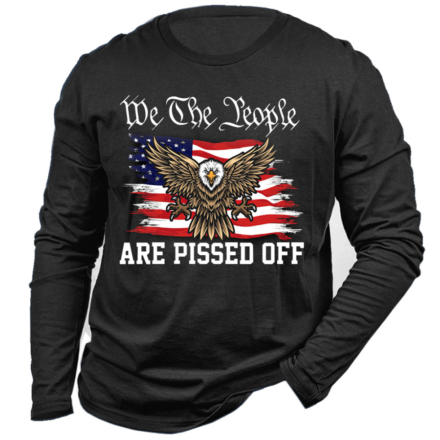 

We The People Men's American Flag Eagle Print Long Sleeve T-Shirt