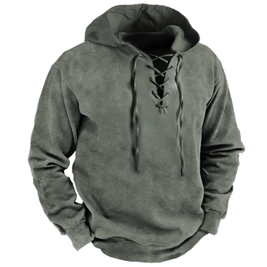

Men's Vintage Outdoor Training Tactical Lace-Up Hoodie