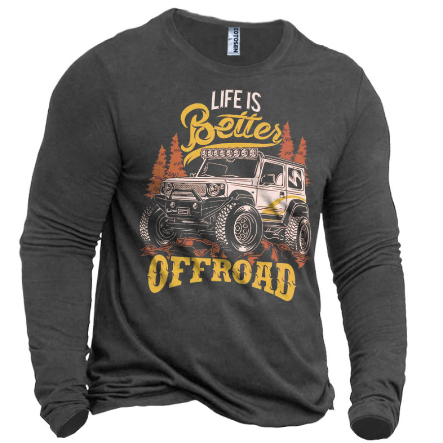 

Life Is Better Men's Outdoor Jeep Road Trip Cotton T-Shirt
