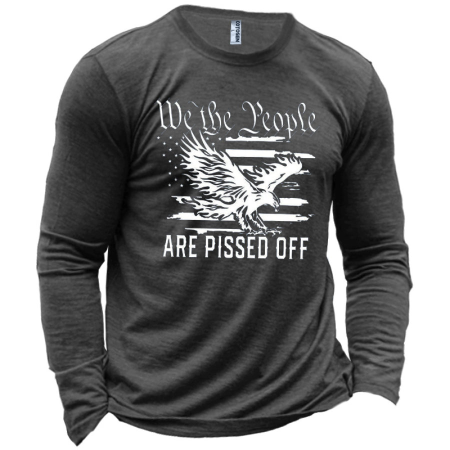 

We The People Are Pissed Off Men's American Flag Eagle Cotton T-Shirt