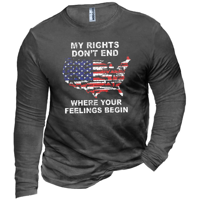 My Rights Don't End Chic Where Your Feelings Begin Men's Funny Cotton T-shirt