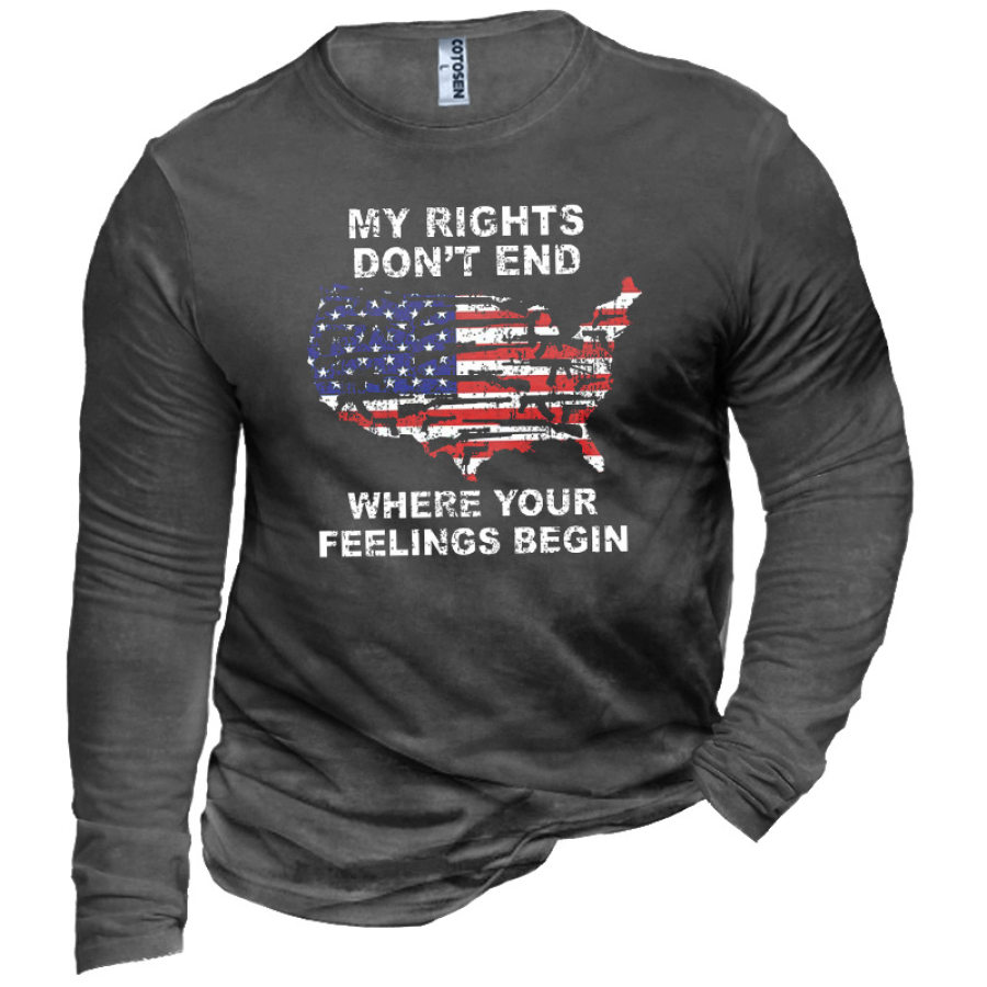

My Rights Don't End Where Your Feelings Begin Men's Funny Cotton T-Shirt