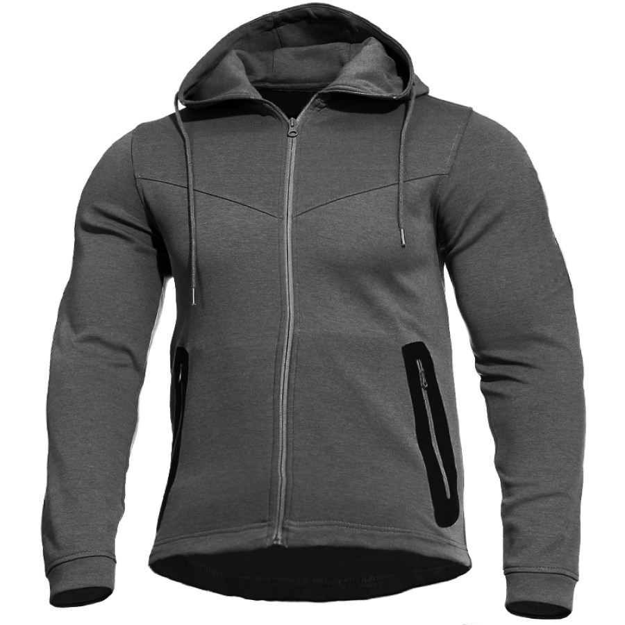 

Men's Large Pocket Full Zip Hoodie