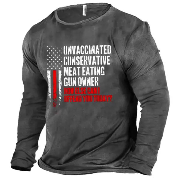 Men's Unvaccinated Conservative Cotton Long Sleeve T-Shirt - Blaroken.com 